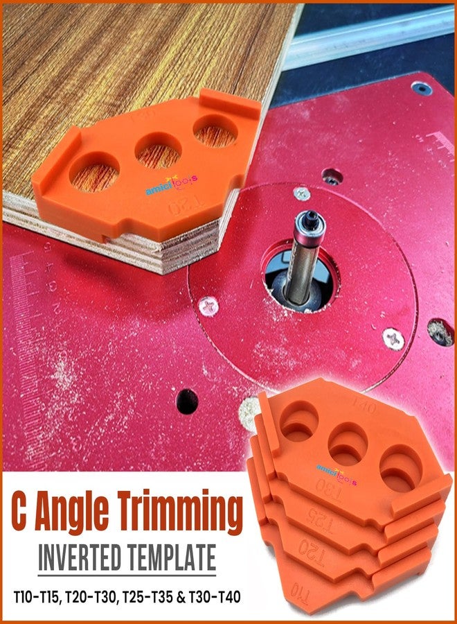 amiciTools 4-in-1 Router Template Set | T10-T15, T20-T30, T25-T35, T30-T40 Corner Trimming Jig | ABS CNC Woodworking Router Guide for Trimming, Shaping & Precision Fillet Cuts - Image 4